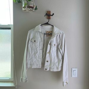Michael Kors White Denim Cropped Jacket